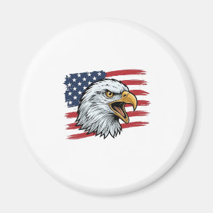 Patriotic Eagle Flag Vintage Vector Design_1 Magnet