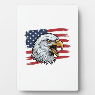 Patriotic Eagle Flag Vintage Vector Design_1 Plaque