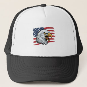 Patriotic Eagle Flag Vintage Vector Design_1 Trucker Hat