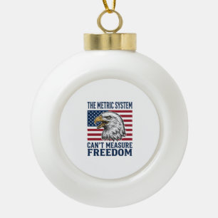 Patriotic Eagle Freedom Quote Vintage Vector Shirt Ceramic Ball Christmas Ornament