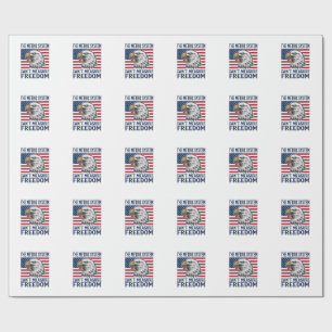 Patriotic Eagle Freedom Quote Vintage Vector Shirt Wrapping Paper