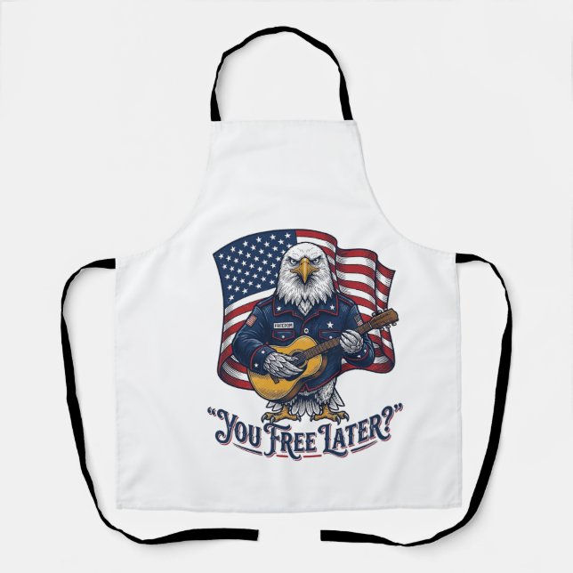 Patriotic Eagle Guitar Vintage Apron (Front)