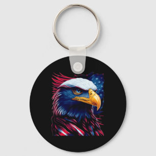 Patriotic Eagle Head - 4th Of July Independence Da Keychain