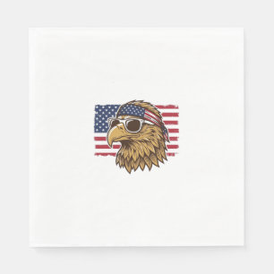 Patriotic Eagle Head Vintage Engraving Graphic_1 Napkin