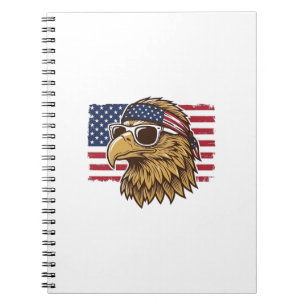 Patriotic Eagle Head Vintage Engraving Graphic_1 Notebook