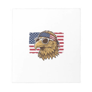 Patriotic Eagle Head Vintage Engraving Graphic_1 Notepad