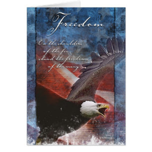 Patriotic Eagle in Flight