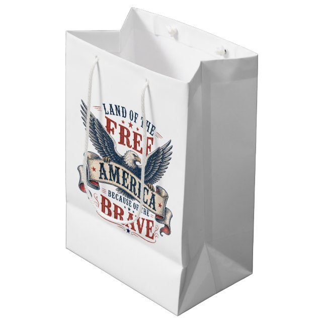 Patriotic eagle July 4th Medium Gift Bag (Front Angled)