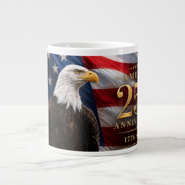Patriotic Eagle Large Coffee Mug (Front)