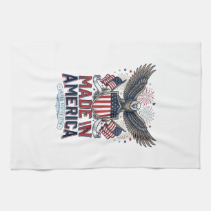 Patriotic Eagle Made in America 4th of July Shirt_ Kitchen Towel