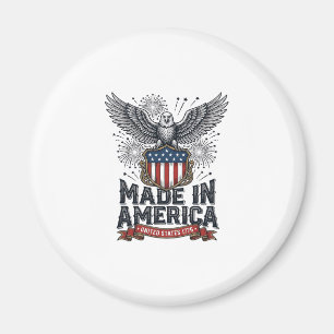 Patriotic Eagle Made in America Vintage Magnet