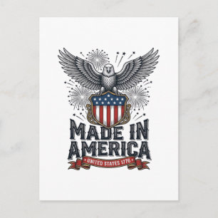 Patriotic Eagle Made in America Vintage Postcard