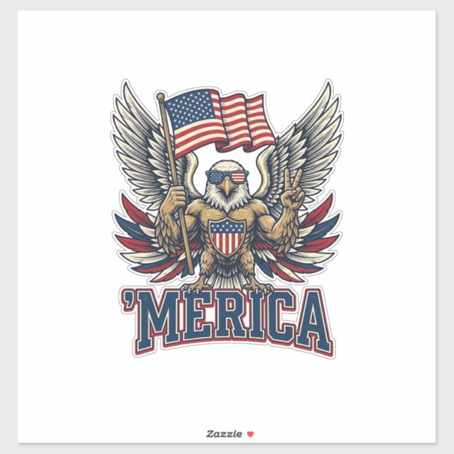 Patriotic Eagle Merica Vintage Vector Shirt Design (Sheet)