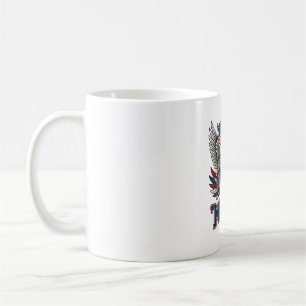 Patriotic Eagle Merica Vintage Vector Shirt Design Coffee Mug