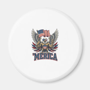 Patriotic Eagle Merica Vintage Vector Shirt Design Magnet