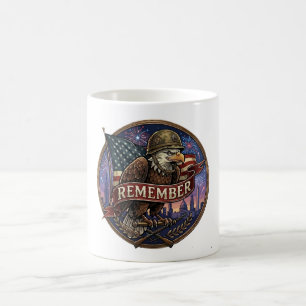 Patriotic Eagle Military Remembrance Emblem Coffee Mug