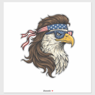 Patriotic Eagle Mullet Vintage Engraving Vector De