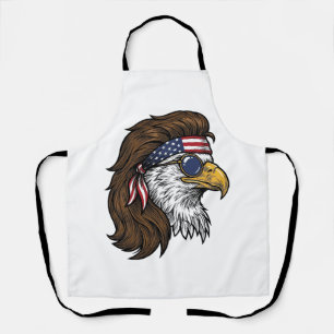 Patriotic Eagle Mullet Vintage Engraving Vector De Apron