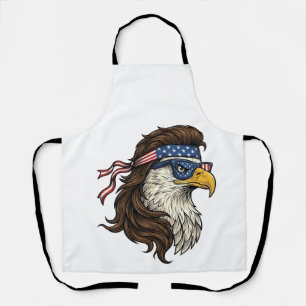 Patriotic Eagle Mullet Vintage Engraving Vector De Apron