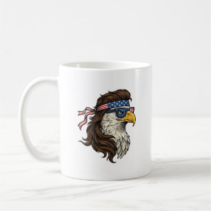 Patriotic Eagle Mullet Vintage Engraving Vector De Coffee Mug