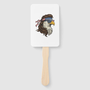 Patriotic Eagle Mullet Vintage Engraving Vector De Hand Fan