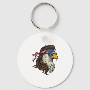 Patriotic Eagle Mullet Vintage Engraving Vector De Keychain