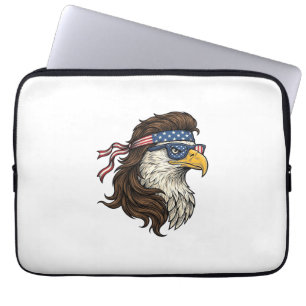 Patriotic Eagle Mullet Vintage Engraving Vector De Laptop Sleeve