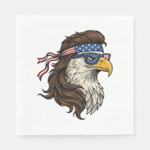 Patriotic Eagle Mullet Vintage Engraving Vector De Napkin