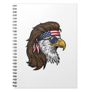 Patriotic Eagle Mullet Vintage Engraving Vector De Notebook