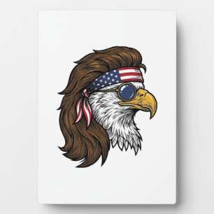 Patriotic Eagle Mullet Vintage Engraving Vector De Plaque