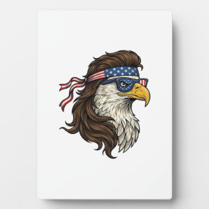 Patriotic Eagle Mullet Vintage Engraving Vector De Plaque