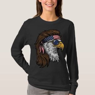 Patriotic Eagle Mullet Vintage Engraving Vector De T-Shirt