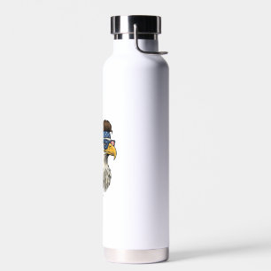 Patriotic Eagle Mullet Vintage Engraving Vector De Water Bottle