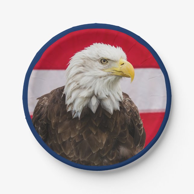 Patriotic Eagle Paper Plate (Front)