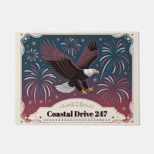 Patriotic Eagle Personalized Address Number Custom Doormat