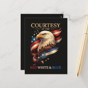 Patriotic Eagle Red White and Blue Vintage  Holiday Postcard