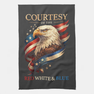 Patriotic Eagle Red White and Blue Vintage Kitchen Towel