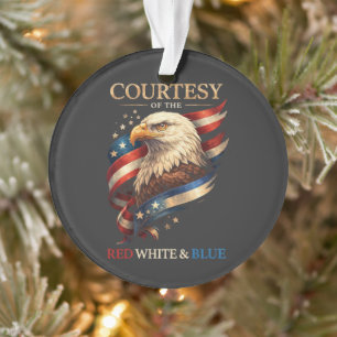 Patriotic Eagle Red White and Blue Vintage  Ornament