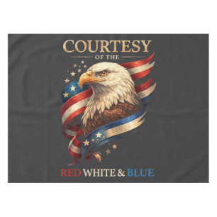 Patriotic Eagle Red White and Blue Vintage  Tablecloth