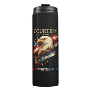 Patriotic Eagle Red White and Blue Vintage Thermal Tumbler