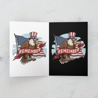 Patriotic Eagle "Remember" American Flag Design Card