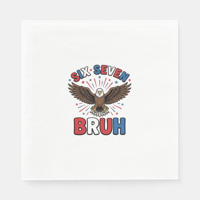 Patriotic Eagle Six Seven Bruh Vector Design_1 Napkin (Front)