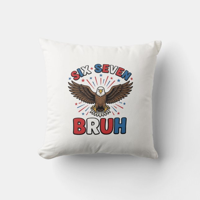 Patriotic Eagle Six Seven Bruh Vector Design_1 Throw Pillow (Front)