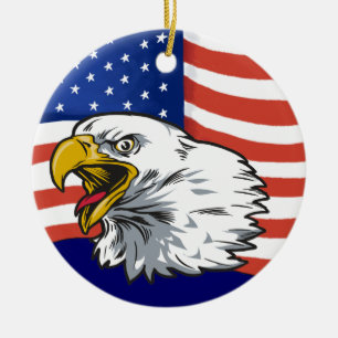 Patriotic Eagle - SRF Ceramic Ornament