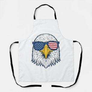 Patriotic Eagle Sunglasses Vintage Vector Design_1 Apron