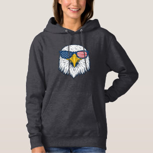 Patriotic Eagle Sunglasses Vintage Vector Design_1 Hoodie