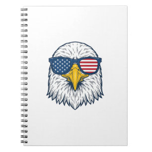 Patriotic Eagle Sunglasses Vintage Vector Design_1 Notebook