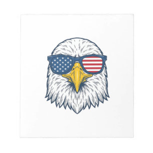 Patriotic Eagle Sunglasses Vintage Vector Design_1 Notepad