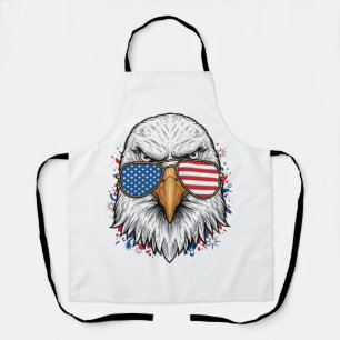 Patriotic Eagle Sunglasses Vintage Vector Shirt_1 Apron