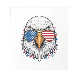 Patriotic Eagle Sunglasses Vintage Vector Shirt_1 Notepad